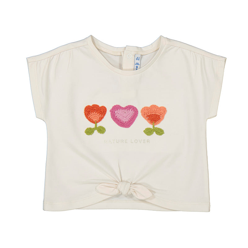 Camiseta Mc Apliques Crochet