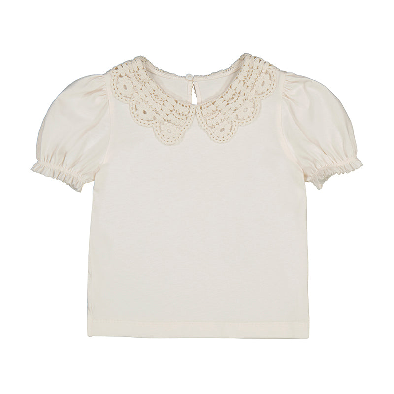 Camiseta Mc Cuello Crochet