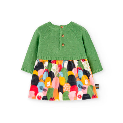 Vestido Ml Combinado Tricot