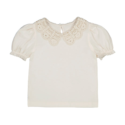 Camiseta Mc Cuello Crochet