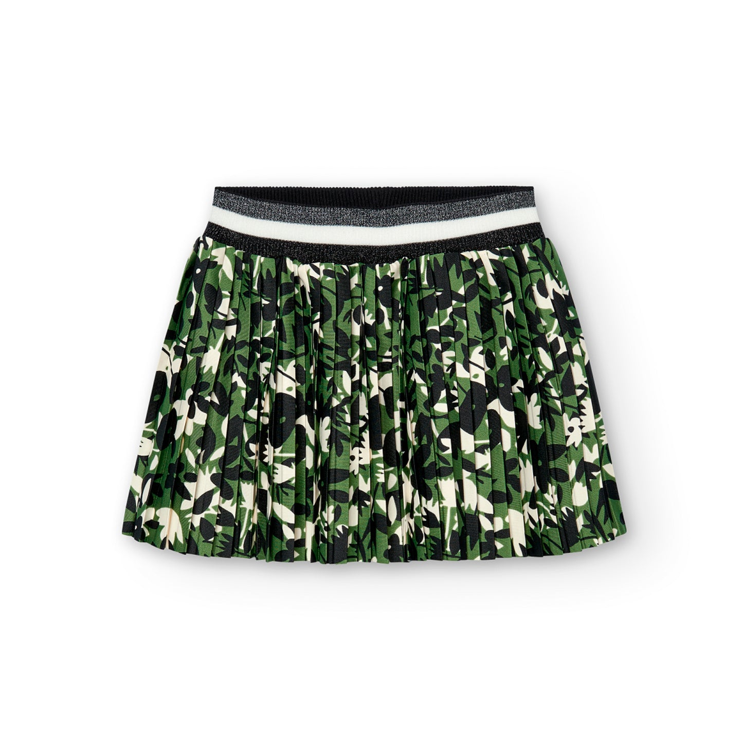 Falda Punto Plisada y Estampada