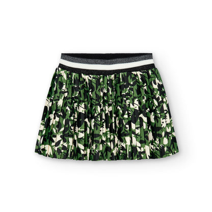 Falda Punto Plisada y Estampada