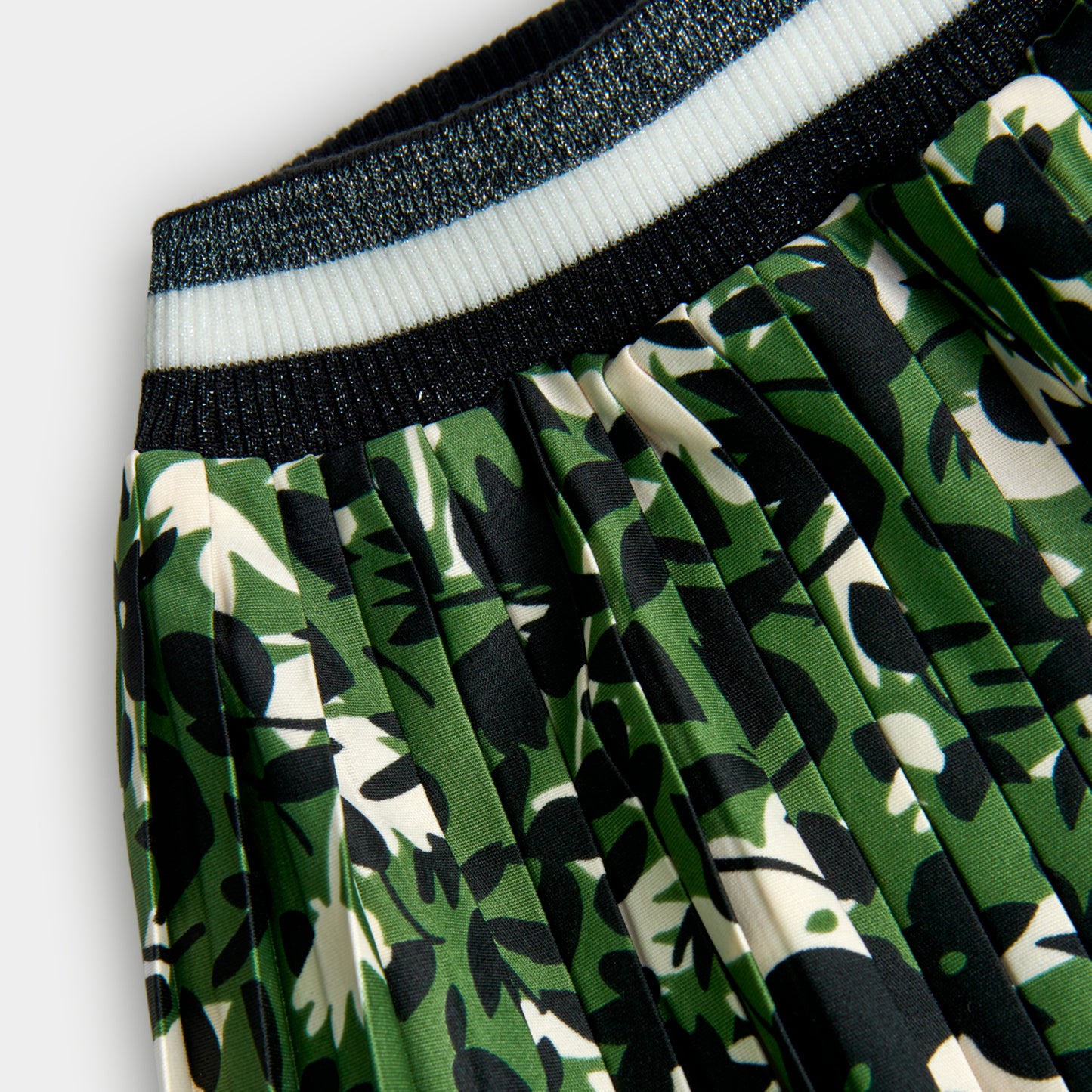 Falda Punto Plisada y Estampada
