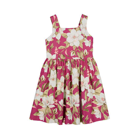 Vestido Saten Flores