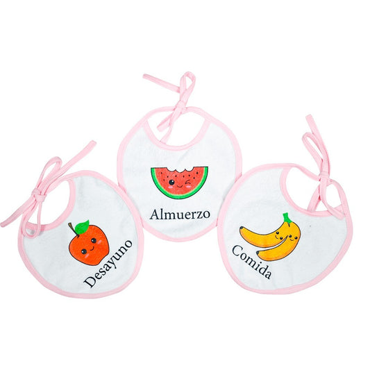 Set 3 Baberos Alimentos