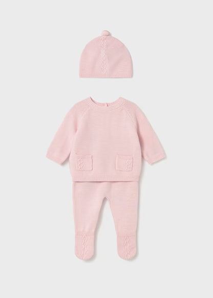 Conjunto polaina y gorro tricot