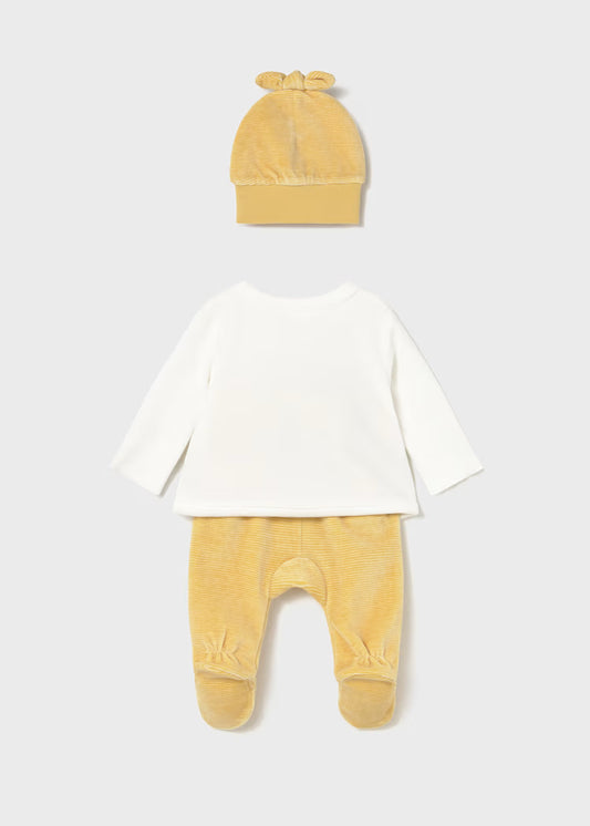 Conjunto polaina gorro tundosado